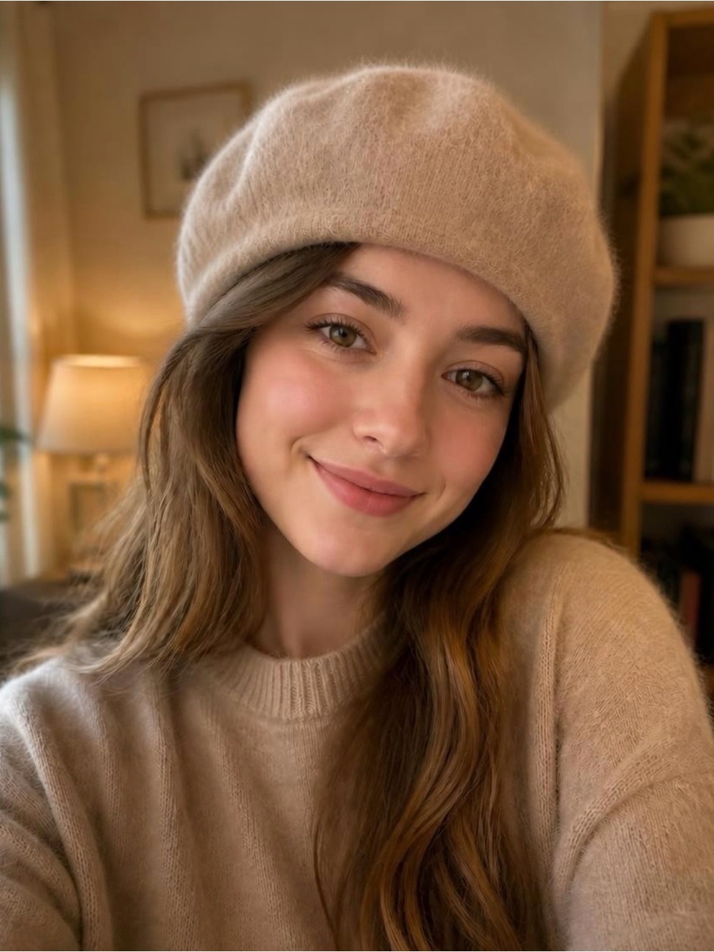 Kangol Classic Knit Beret in Beige